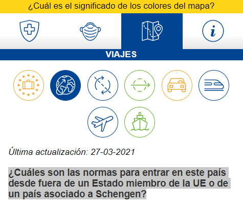 Restricciones Covid por país